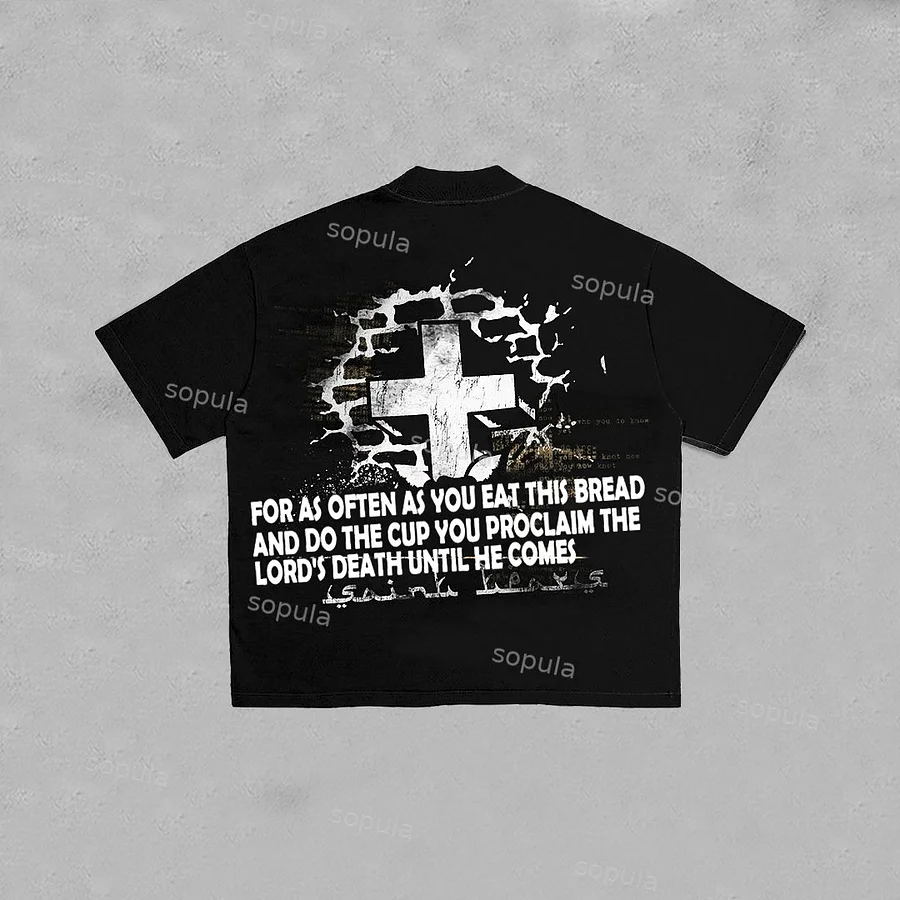 Sopula Vintage First Sunday Graphic 100% Cotton Short Sleeve T-Shirt