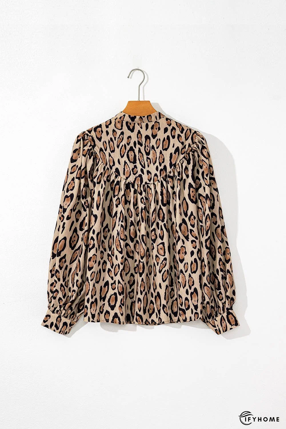 Oversized Leopard Print Balloon Sleeve Casual Shirt | IFYHOME