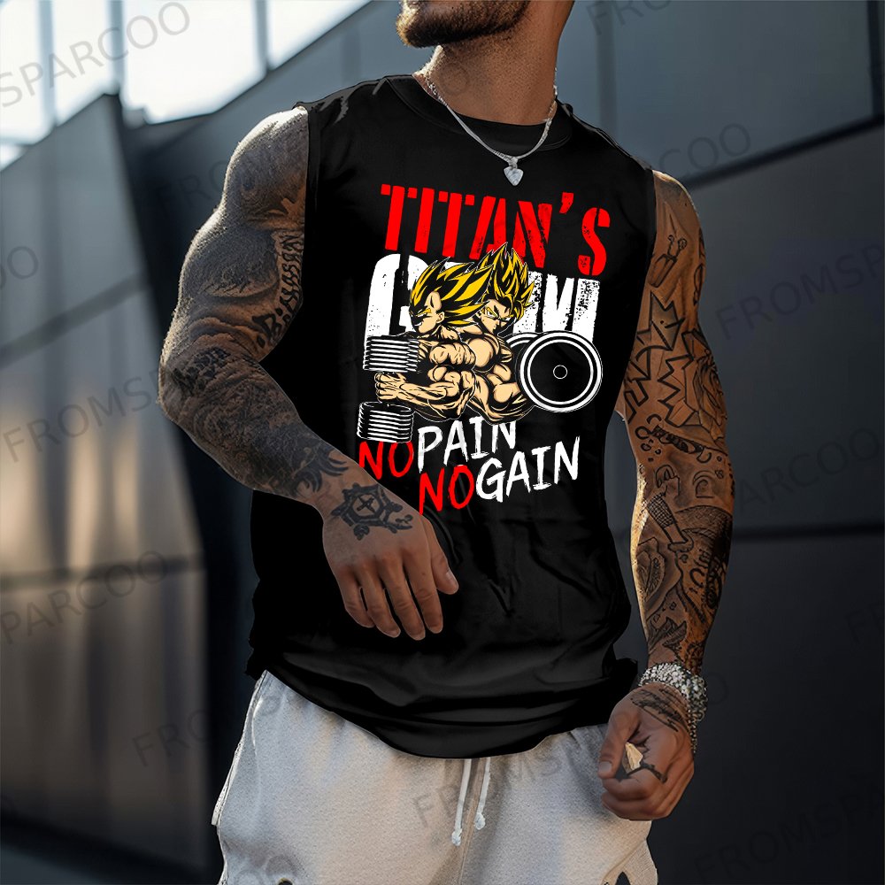 Men's Anime Print Ultimate Gym Tank Top