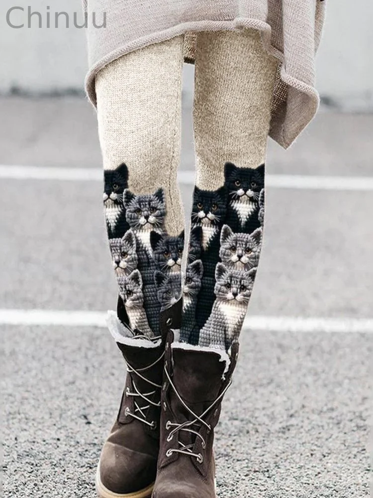 Crowded Cats Crochet Art Cozy Leggings