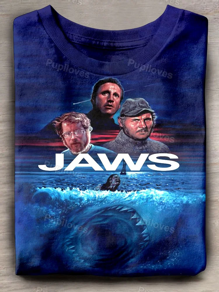 Pupiloves Pupiloves Jaws Movie Art Print T-shirt
