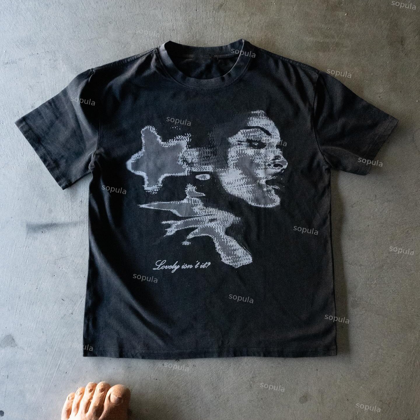 Sopula Human Face Graphic Cotton T-Shirt