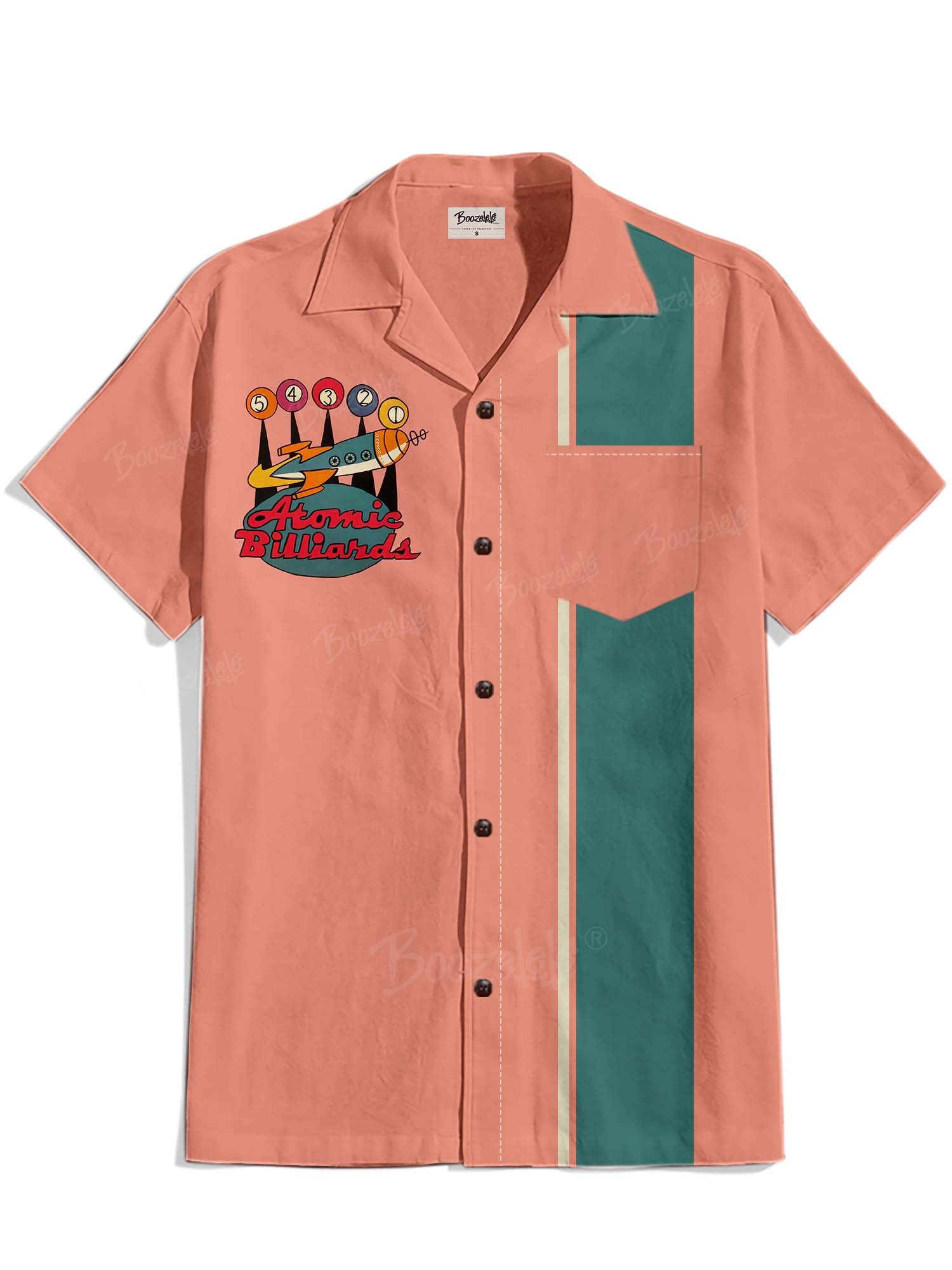 Atomic Rocket - 100% Cotton Cuban Collar Shirt