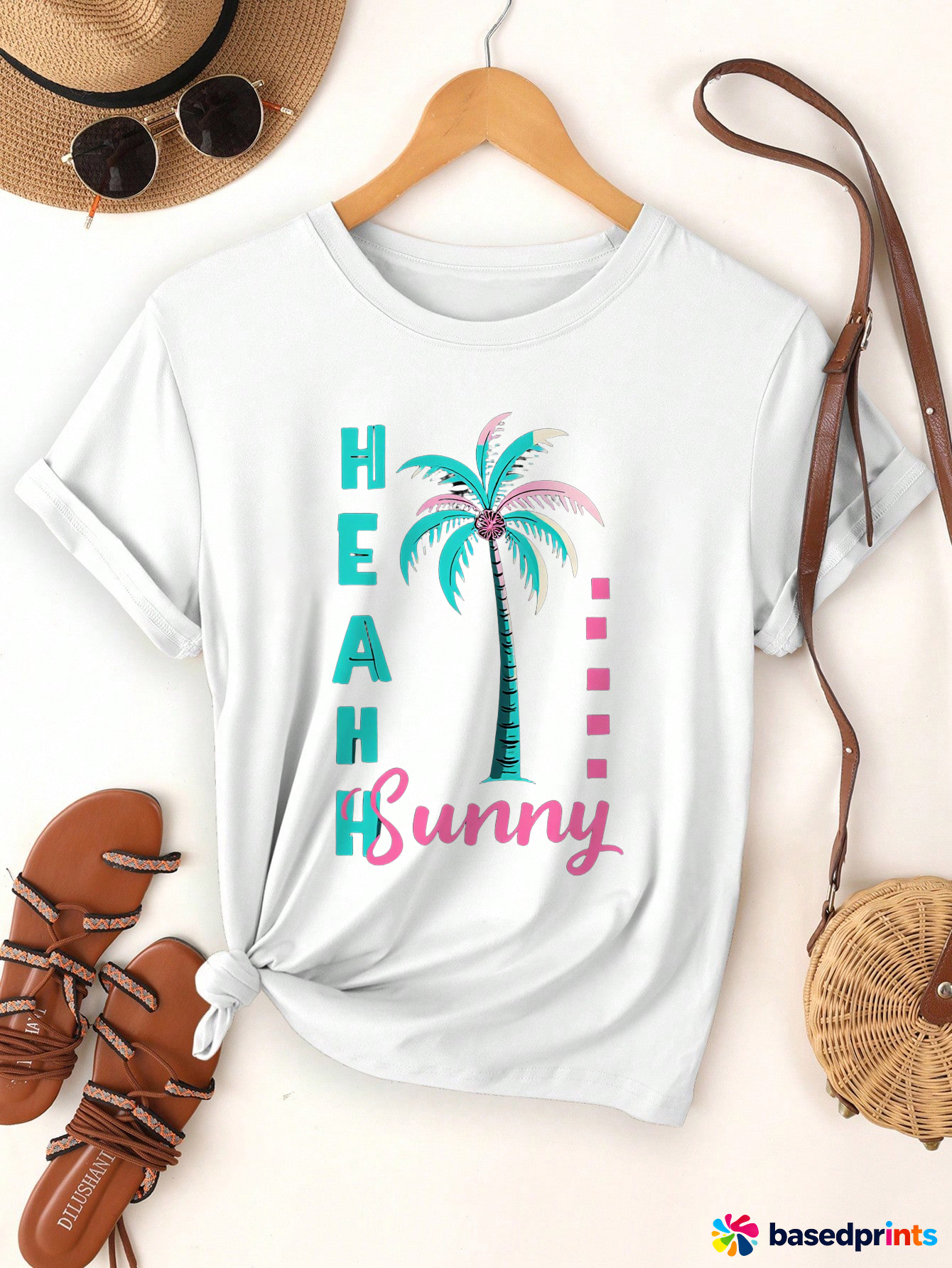 Beach T-Shirt Women Summer Casual Short Sleeve Top
