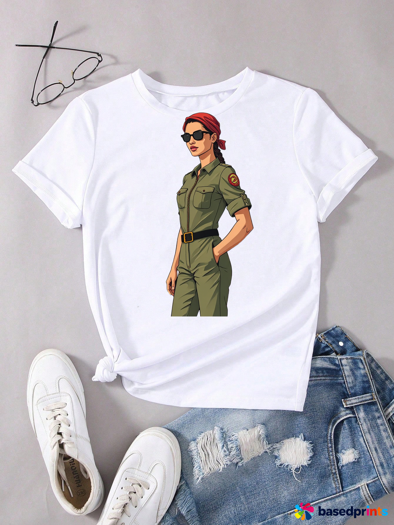 White Cartoon Woman T-Shirt