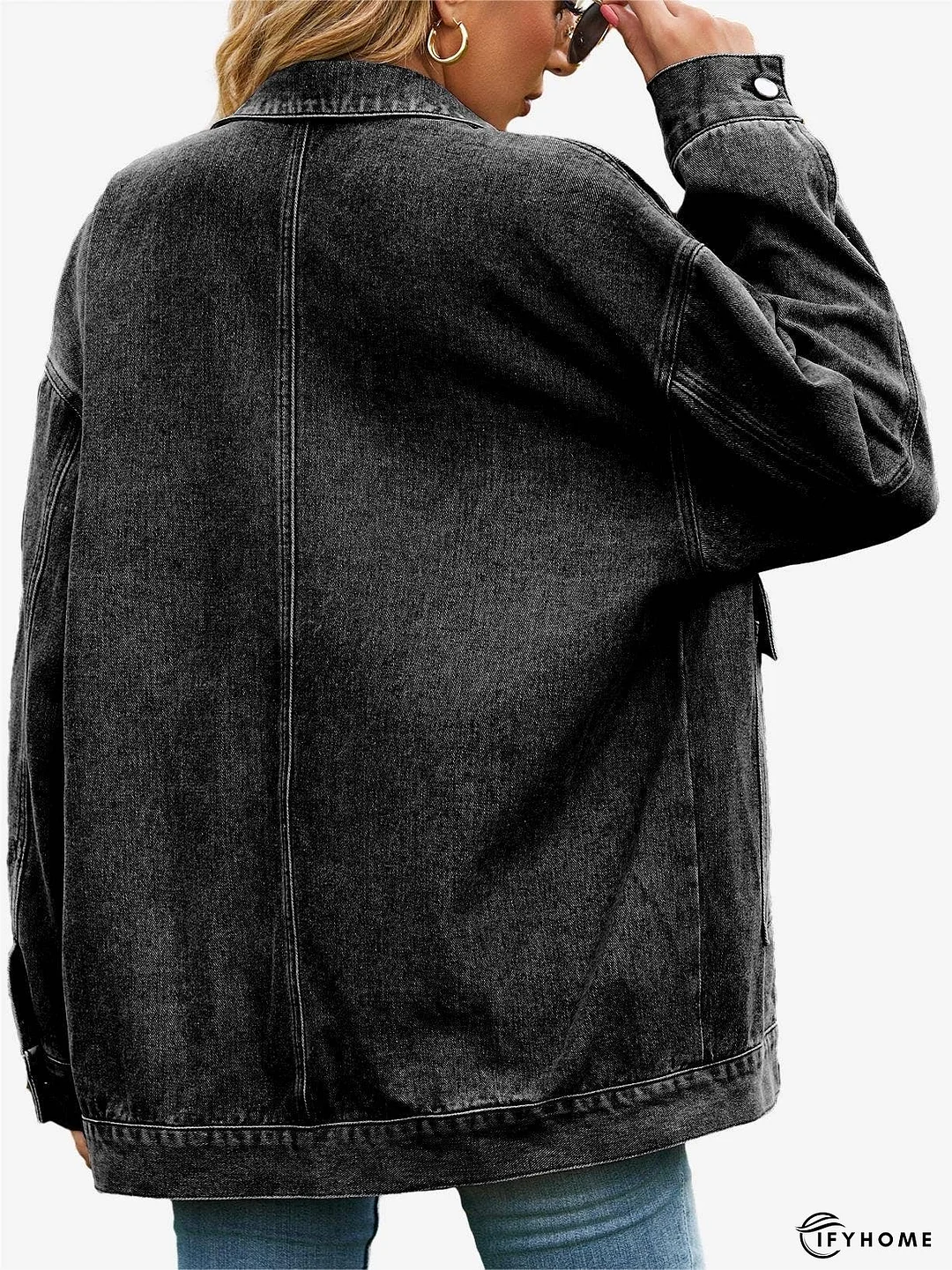 Retro Denim Long Sleeves Cargo Jacket With Pockets | IFYHOME