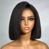 New Glueless Kinky Straight 200% Density Black Bob Wigs