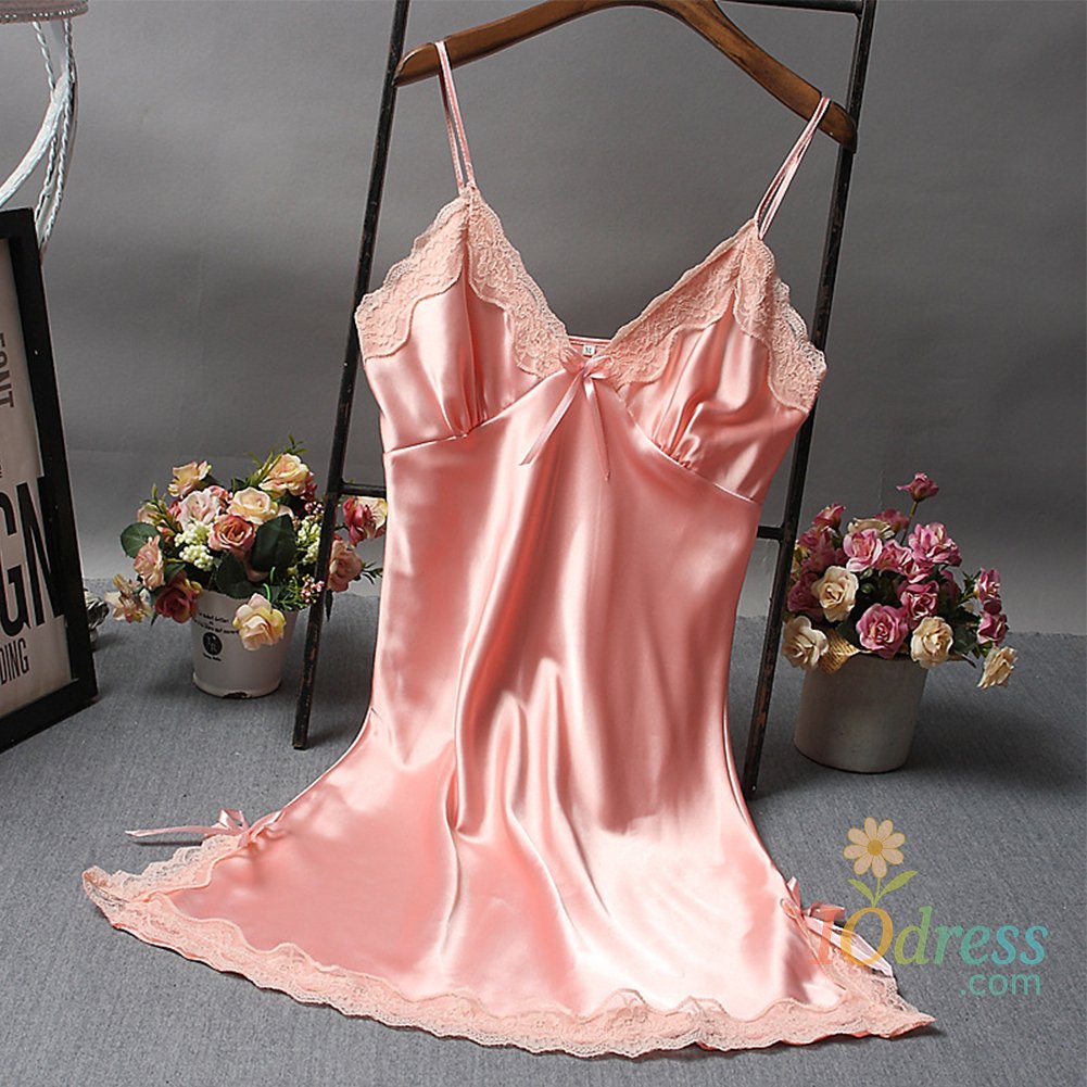 IO Dress Women Sexy Satin Soft Nightdress Lace Lingerie Women Secret Clothes Sleepwear New Dress Ladies Wrap Dress Robe Sexy Underwear
