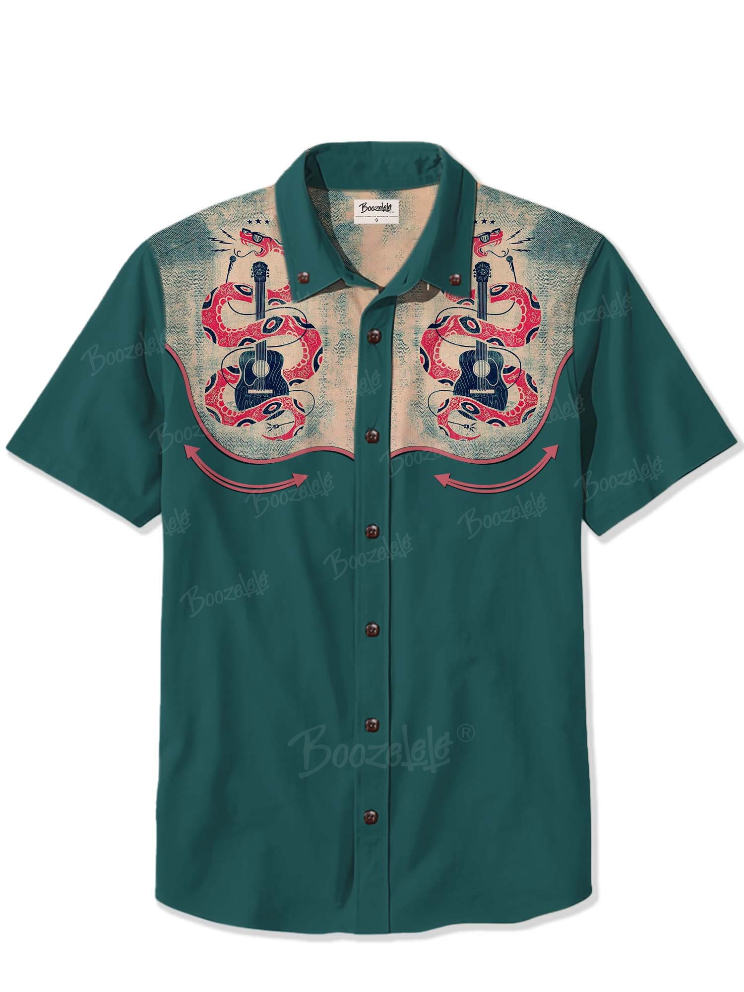 Music Snake And Guitar - 100% Cotton Shirt