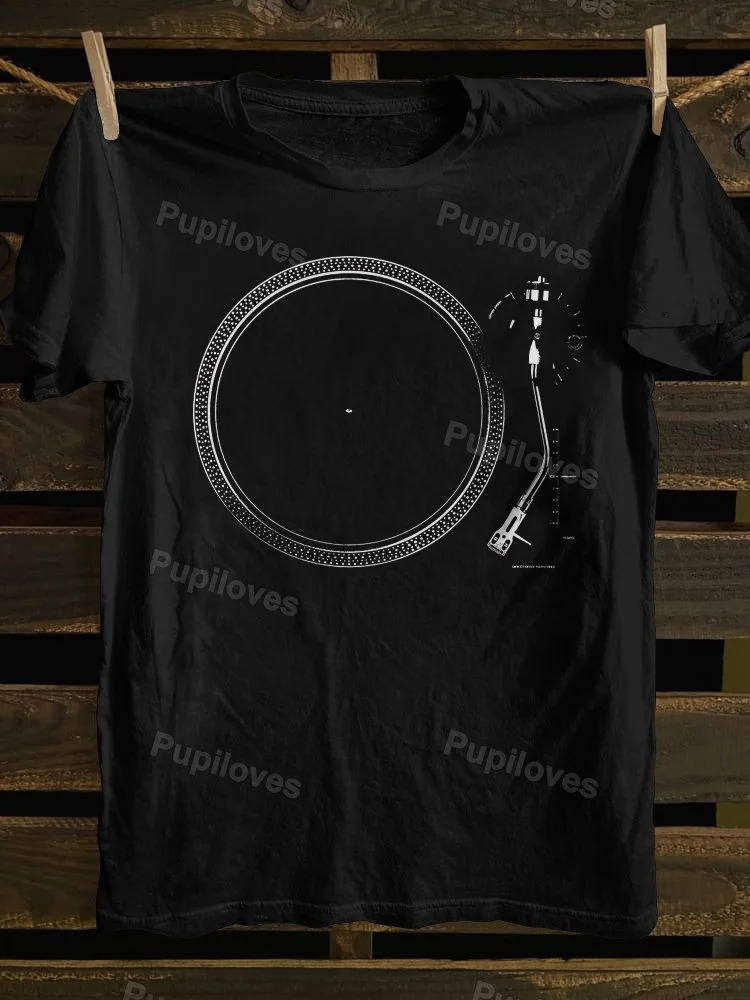 Pupiloves Pupiloves Turntable Retro Music Vintage Audio Vinyl Record Player LP T-shirt