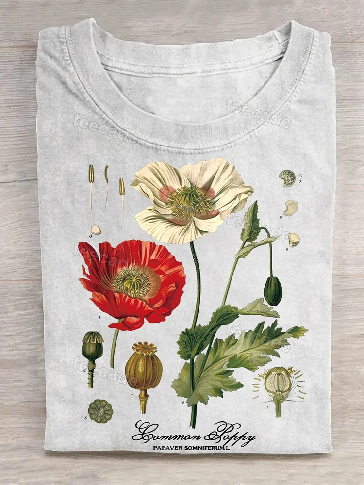 Teecade Teecade  Vintage Poppy T-shirt