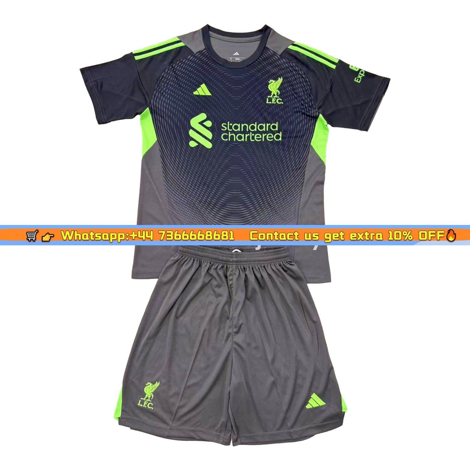 Liver.pool 25-26 Black Grey Goalkeeper Kids Kit