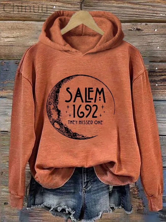 Women's Halloween Salem 1692 They Missed One Casual Hoodie 