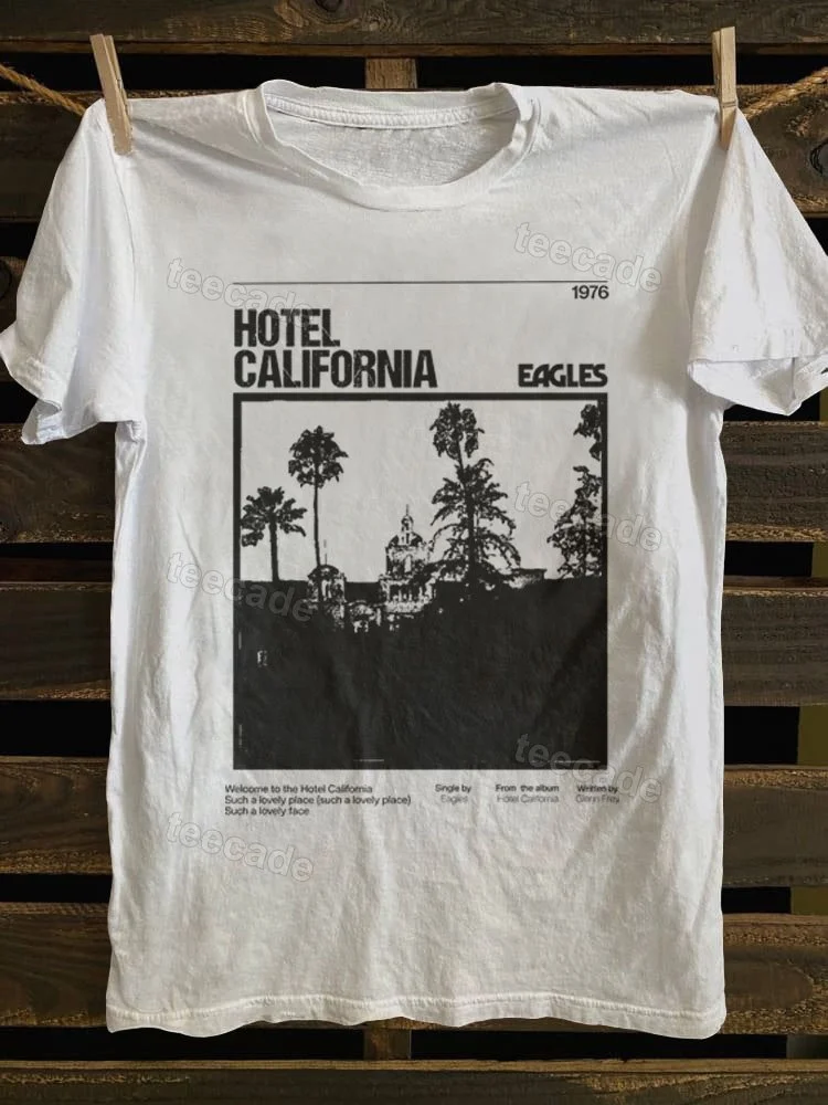 Teecade Teecade Eagles Band Hotel California Poster T-shirt
