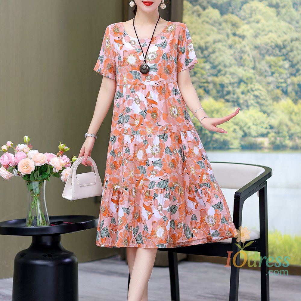 IO Dress New Dress Women Summer Sundress 2024 Casual short sleeve dress Vestidos Female O-Neck Robe Oversized Bohemian dresses