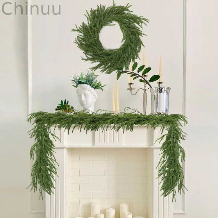 🔥Natural Christmas Greenery - Real Touch Norfolk Pine Garland