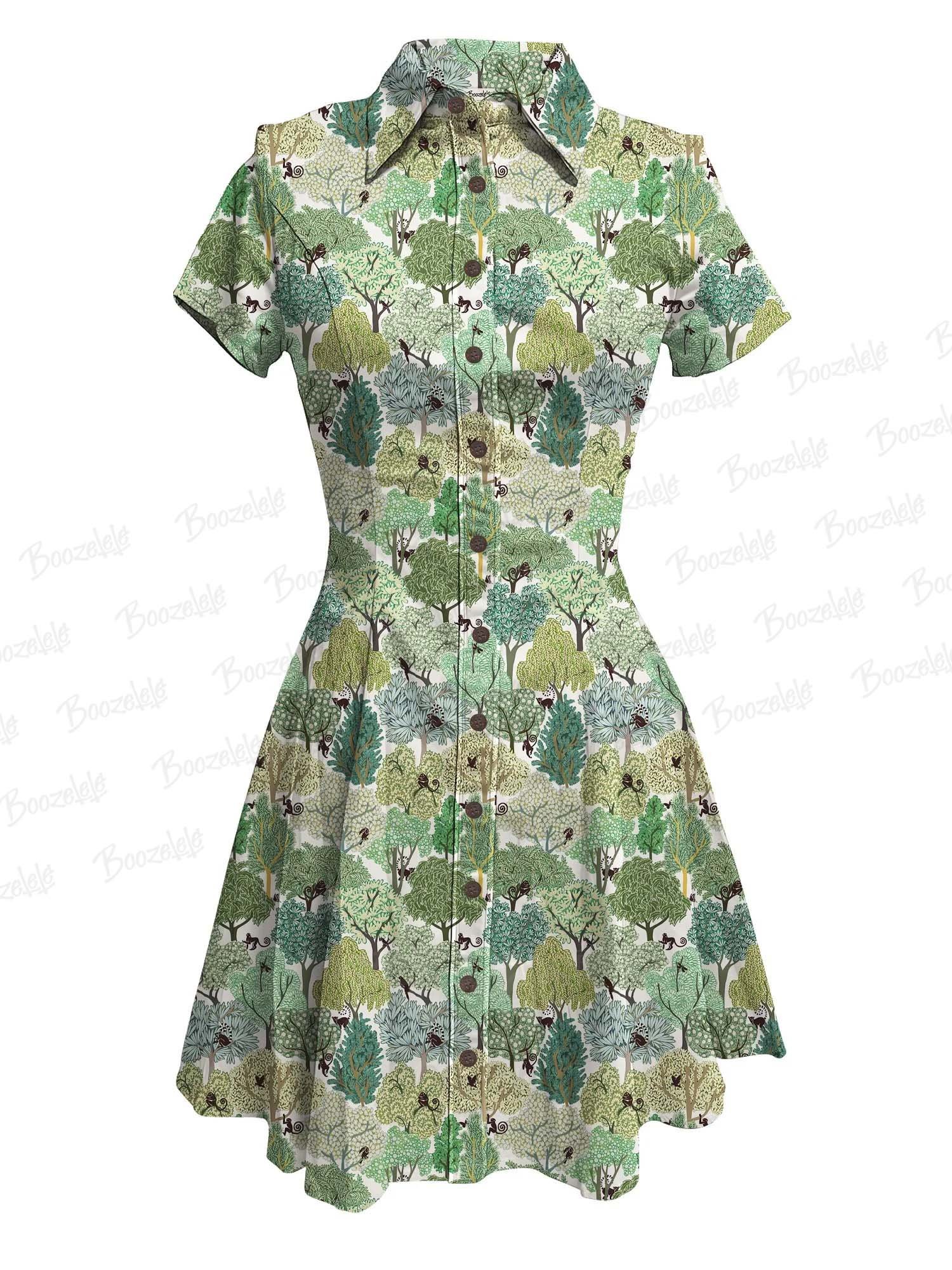 【Annick X Boozelele】Jungle Animals Habitat - 100% Cotton Dress