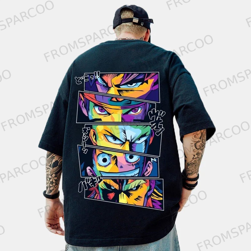 Oversized Casual Anime Print T-Shirt