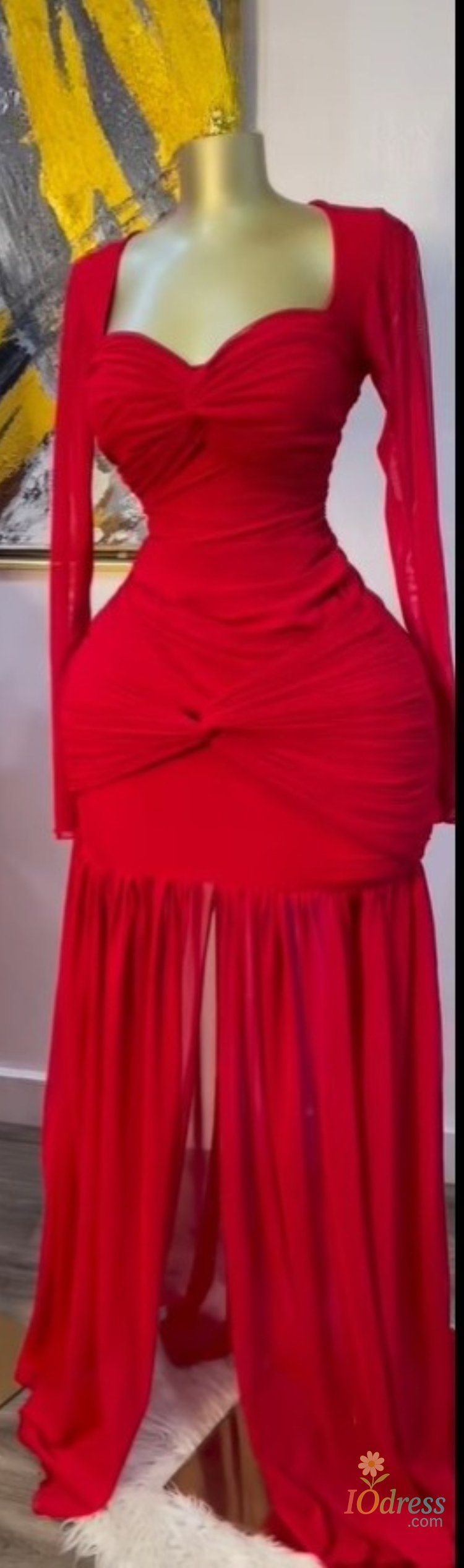 IO Dress CM.YAYA Women Stacked Ruched Draped High Split Pleated Maxi Long Bodycon Dress 2025 Holiday Birthday Club Party Evening Dresses IO Dress