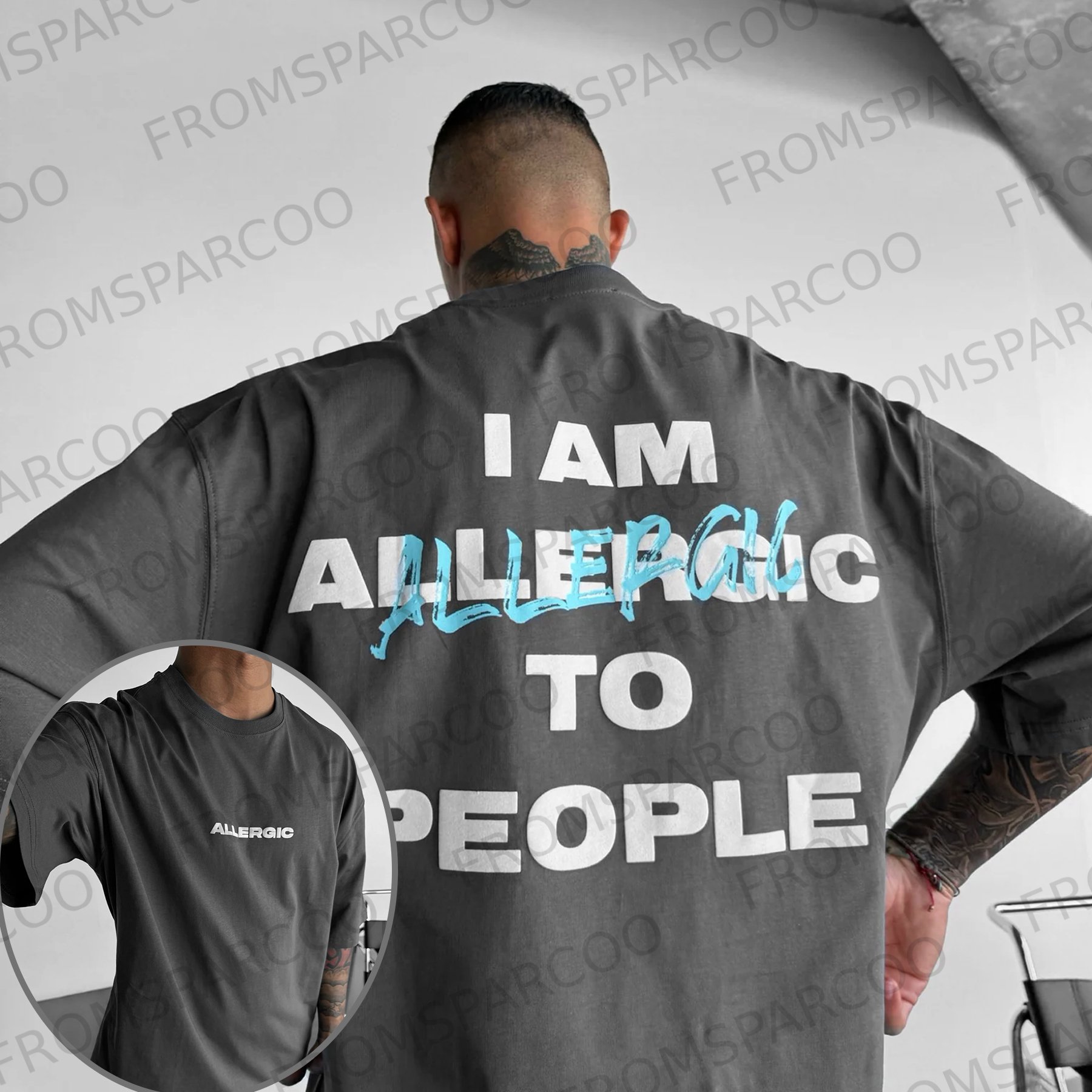 "I'm Allergic To People" Oversized T-shirt