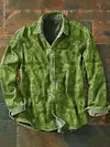 Men's Western Pattern Cow Print Casual Lapel Long Sleeve Shirt