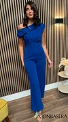 Nisha Cobalt Blue Sleeveless Cowl Neck Jumpsuit