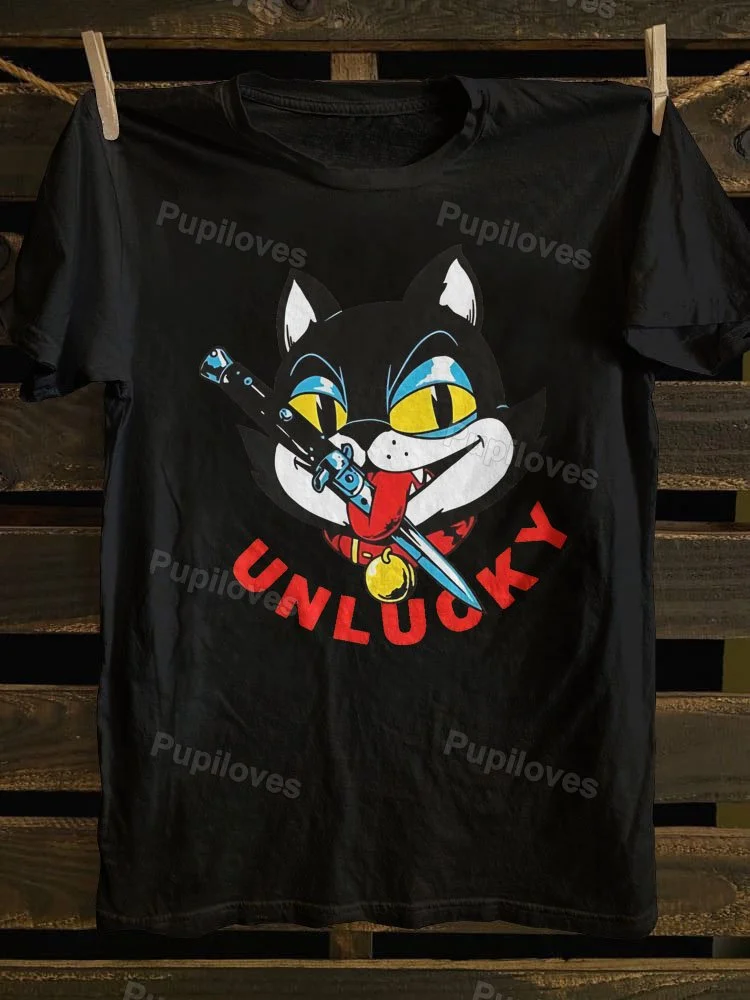 Pupiloves Pupiloves Unlucky Black Cat T-shirt