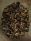 Vintage Swirl Print Casual Long Sleeve Shirt