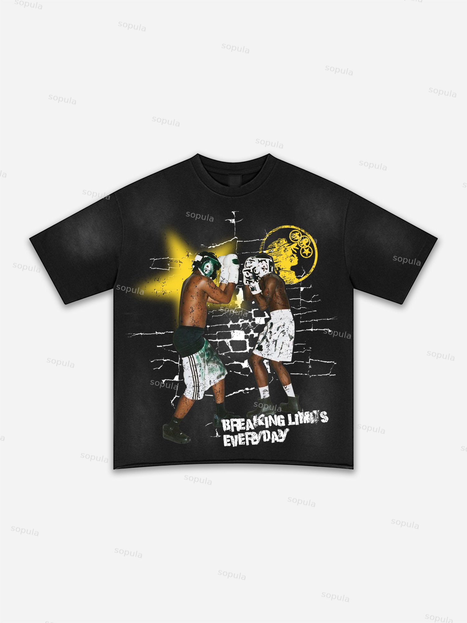 Boxer Street Graphic Print Washed T-shirt