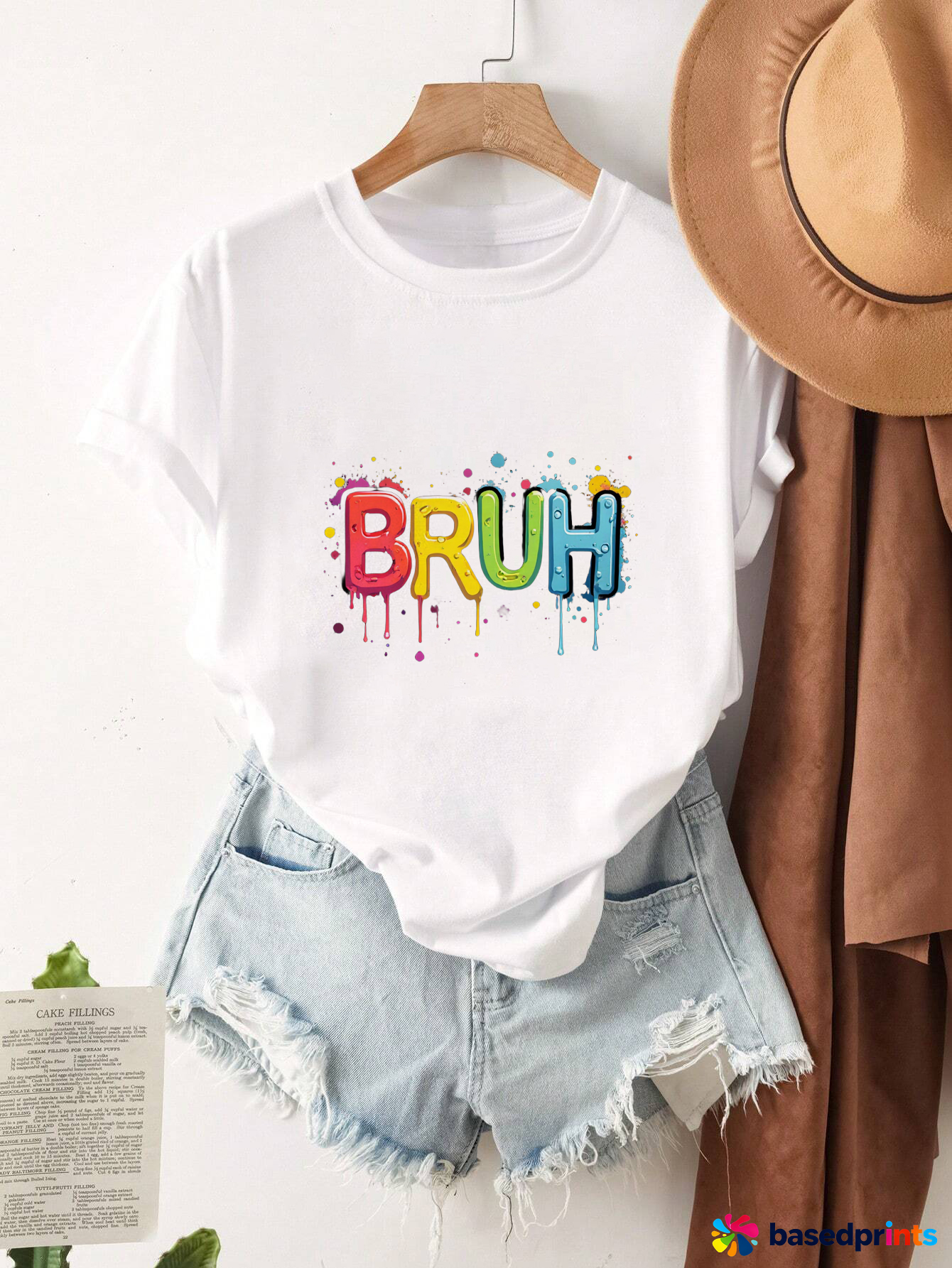 Colorful Bruh T-Shirt Women Casual Summer Tee