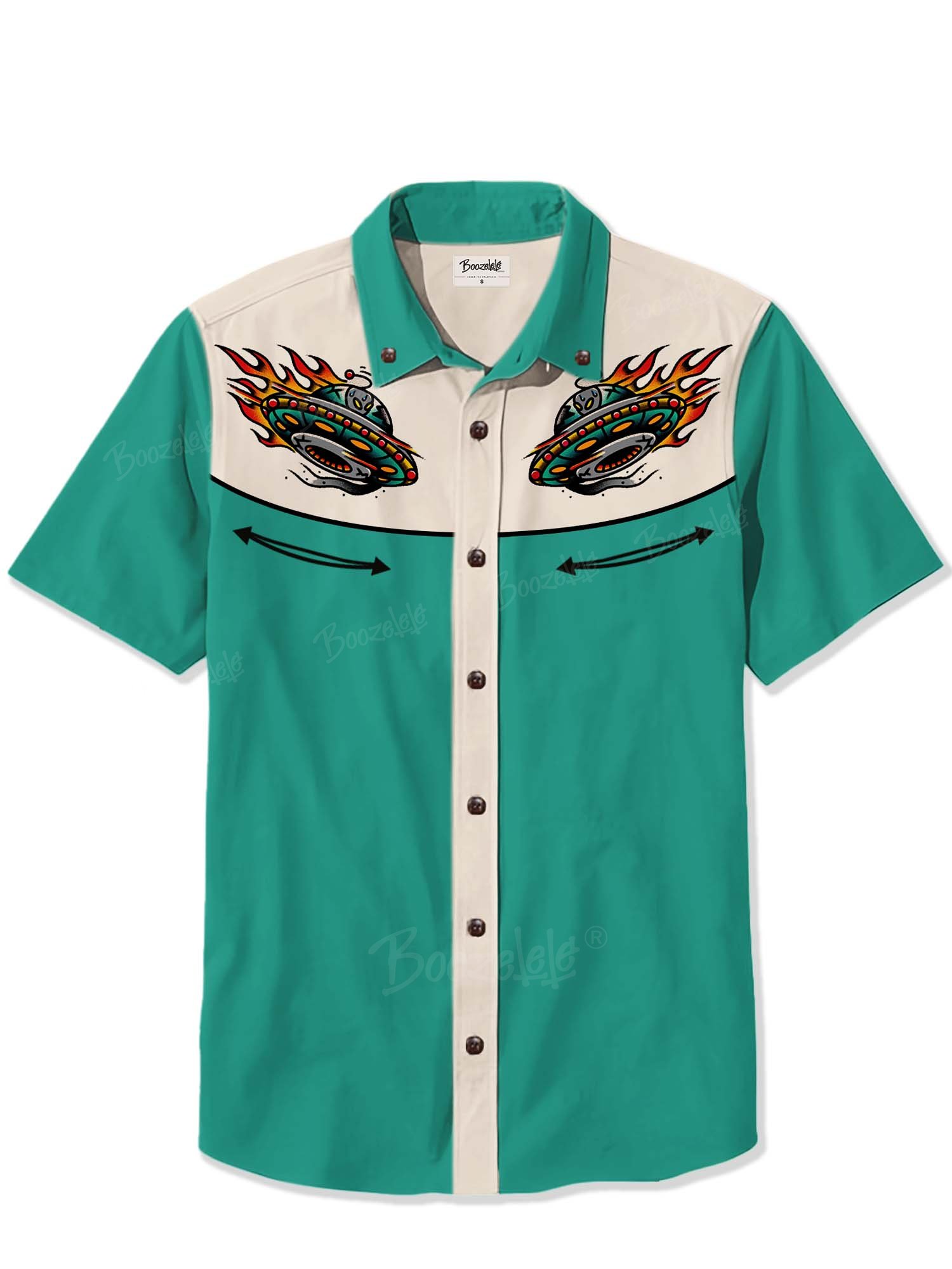 Aliens Driving UFO  - 100% Cotton Shirt