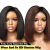 New Glueless Kinky Straight Black Gradient Light Brown Bob Wigs