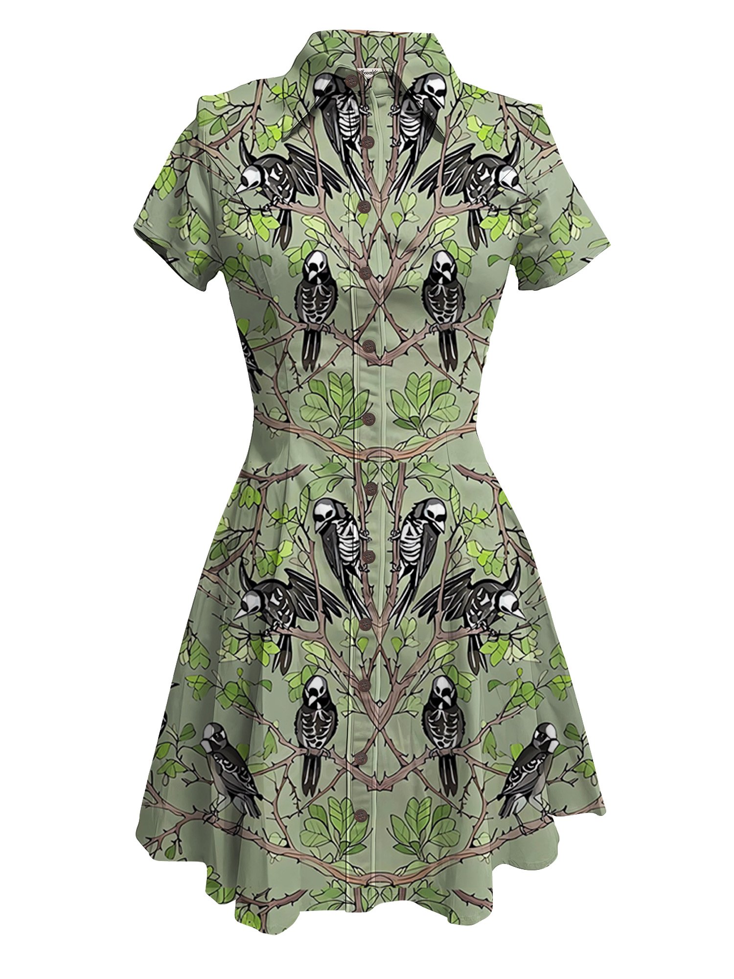 Spring In The Skeleton Bird Woods - 100% Cotton Dress