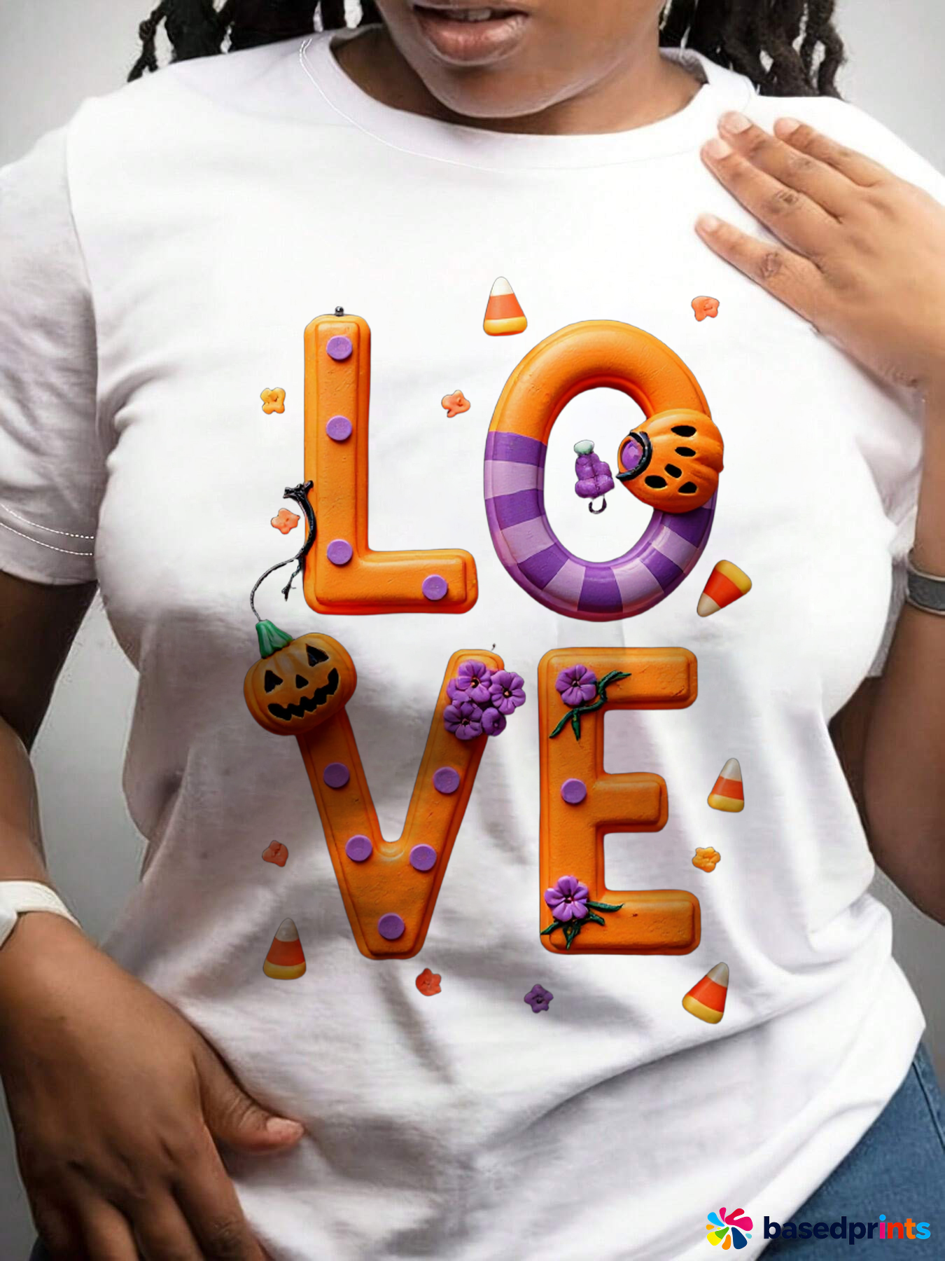 Halloween Love Pumpkin Candy Corn Shirt