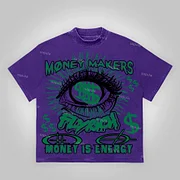 Money Makers Graphics Fly Rich Printed Casual T-Shirt