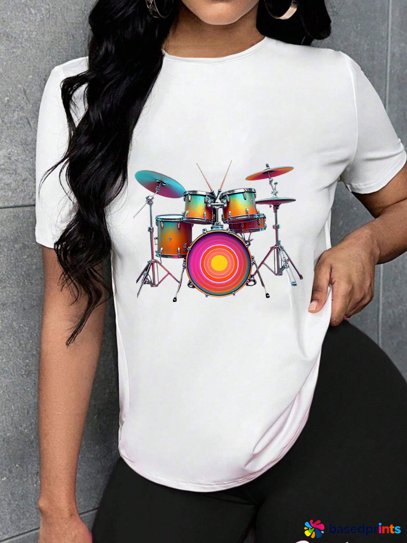 Colorful Drum Set Graphic Tee