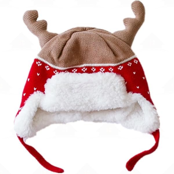 Home Prefer Kids Christmas Hats Cotton Brocade Knit Cap Elk Horn Winter Hat