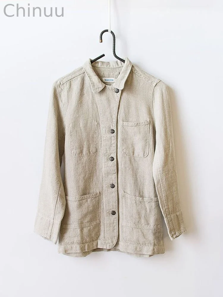 Casual Pocket Women's Linen Jacket