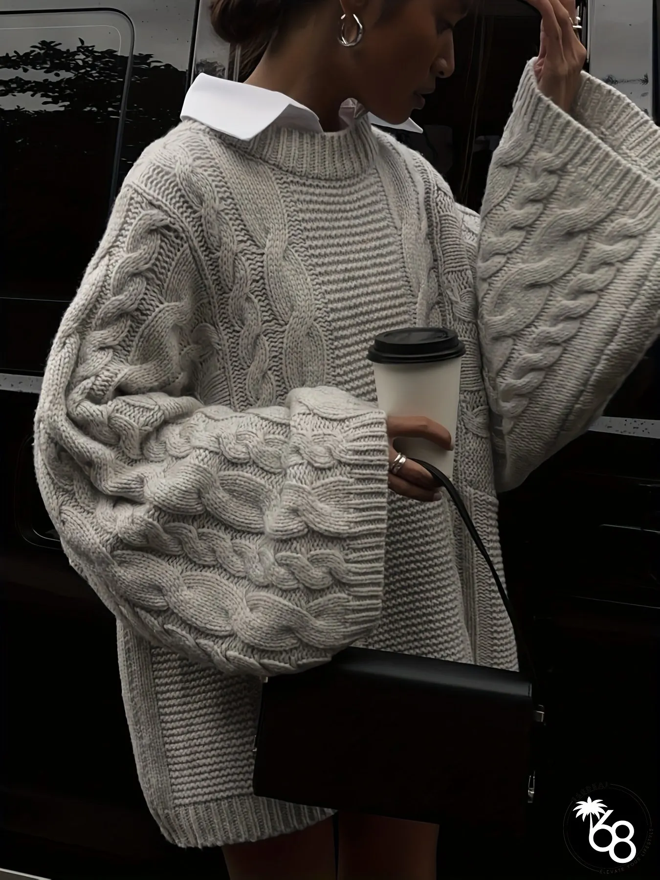 Womens Elegant Sweater Longline Pullover Loose Fit For Everyday Formal Outfits All-Season | 168DEAL