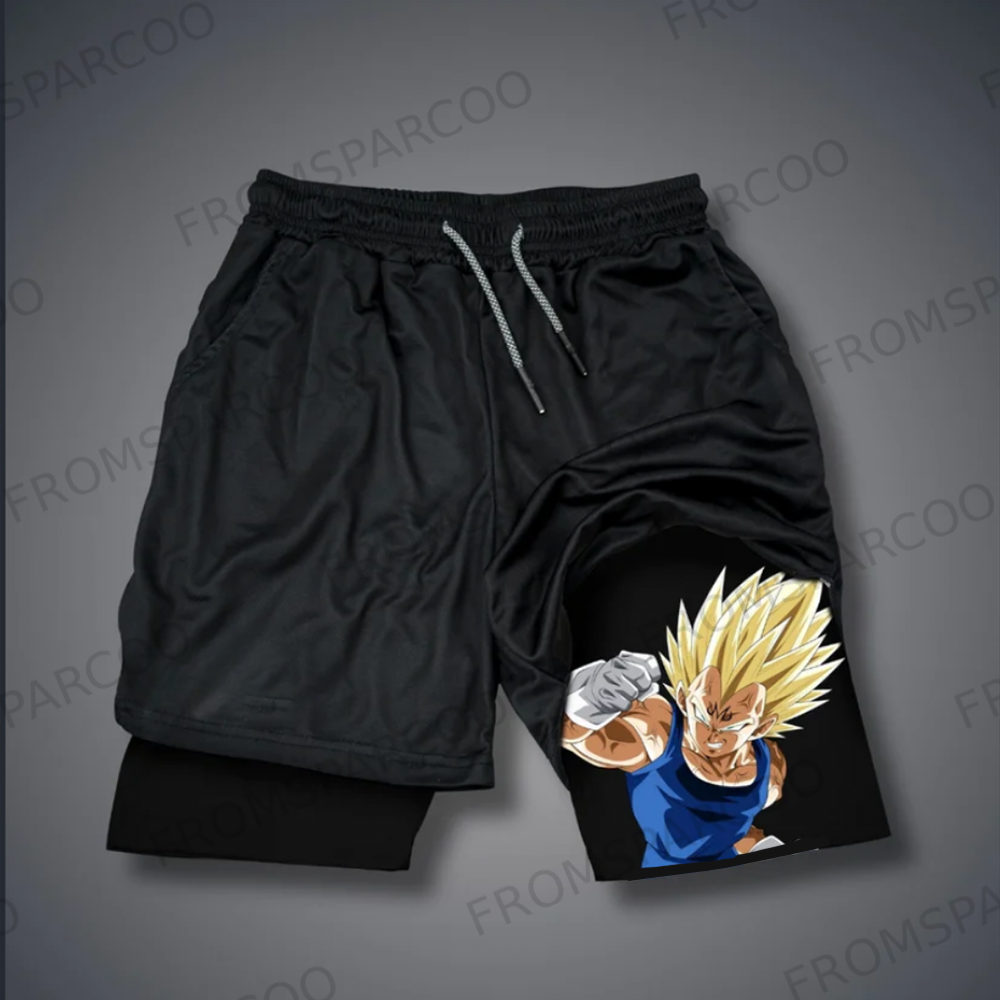 Casual Dragon Ball Anime Vegeta Printed Gym Shorts