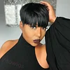 Glueless  Black Short Straight Bob Pixe Cut Hair