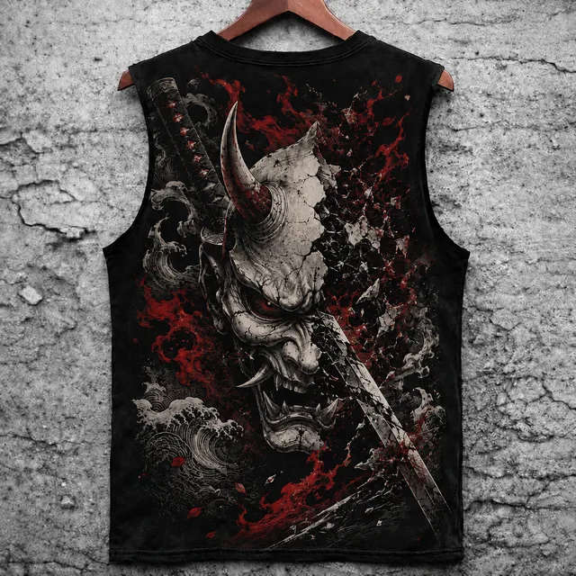 Oni Blade Cotton Tank Top - Black / Red
