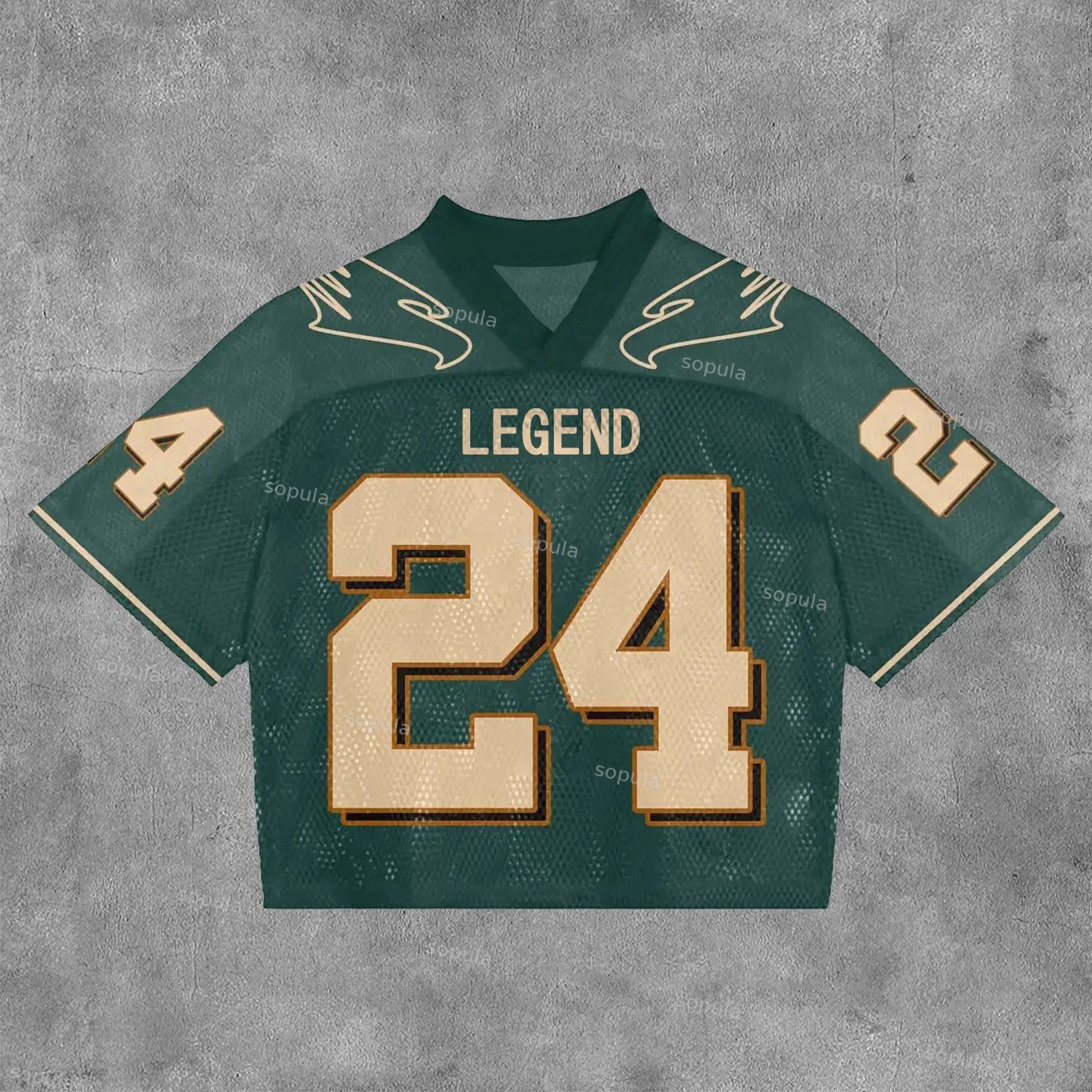 Sopula Vintage No 24 Legend Graphics Print Basketball V-Neck T-Shirt