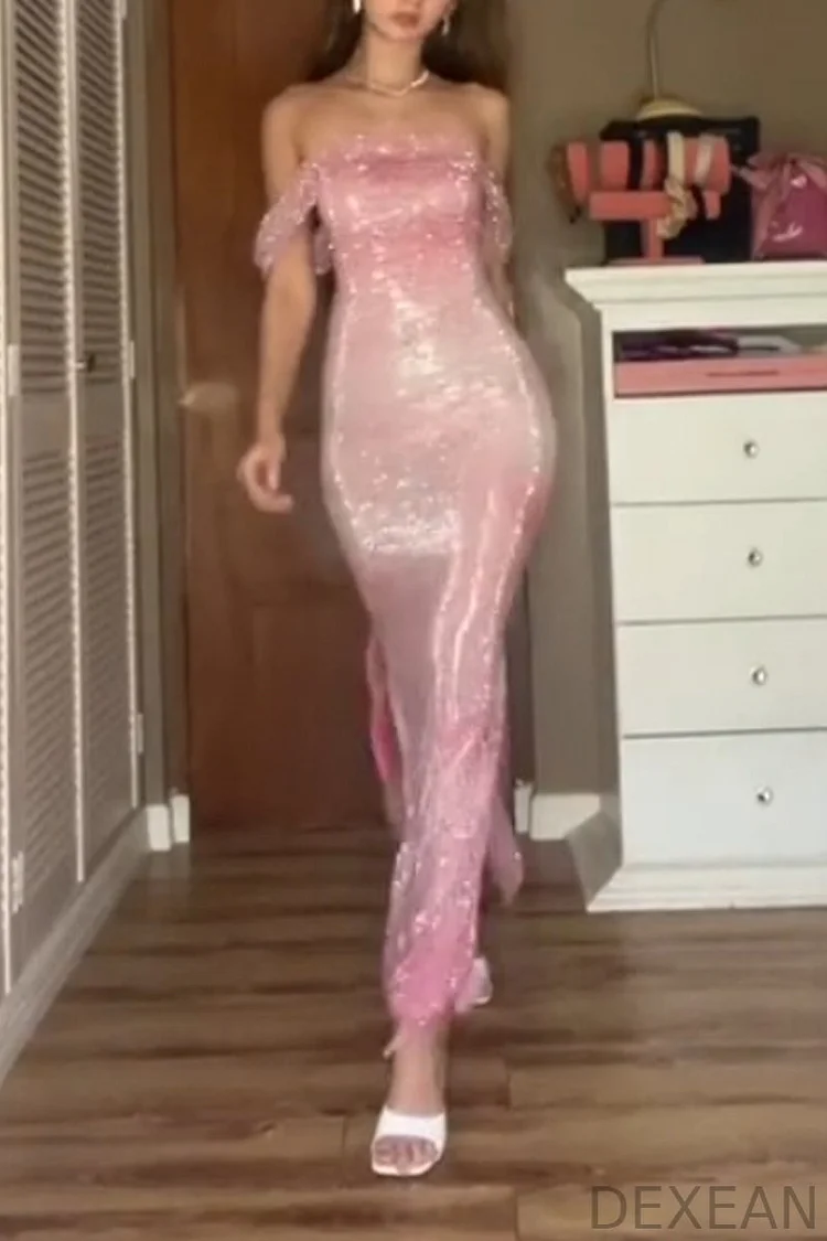 Women's Elegant Shimmering Chiffon Mermaid Party Dress