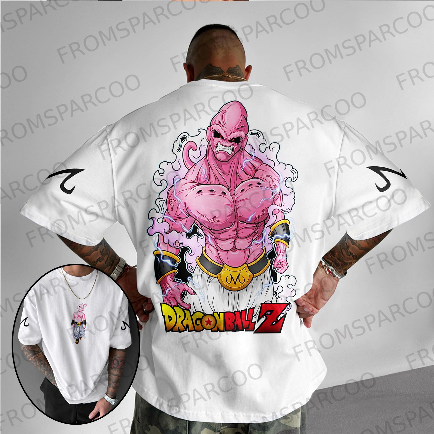 Oversized Dragon Ball Anime Villain Print T-Shirt