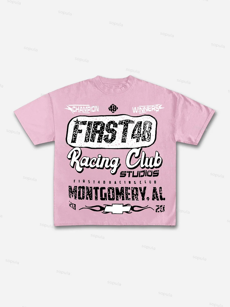 First48 Racing Club Vintage Print Graphic Cotton T-Shirt