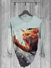 Funny Angry Cat Art Print Casaul T-shirt