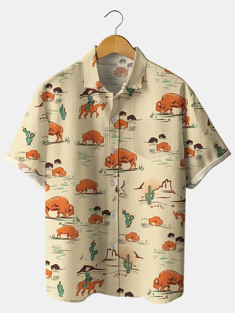 Cowboys Of The West Cotton-blend Pleated Shirt