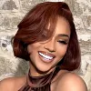 Soft Elegant Charm Auburn Brown Bob Glueless Wig