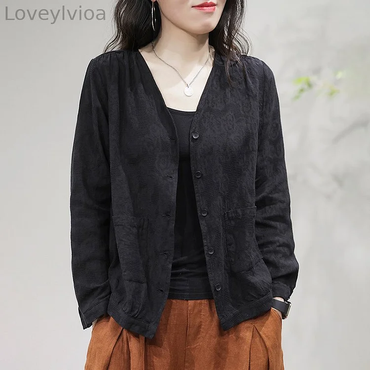 Vintage Stringy Selvedge Cotton Linen Comfy Jacket